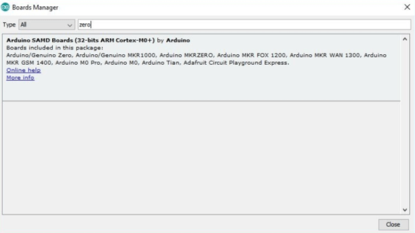 Arduino 'zero' package